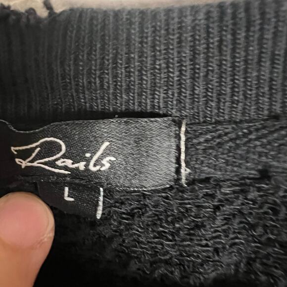 Rails Marlo Black Leopard Long Sleeve Crewneck Pullover Sweatshirt Size L - Picture 10 of 11